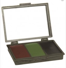3-color camo makeup palette with mirror
