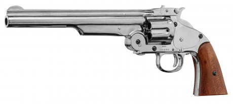 Photo CD1008NQ-01 Denix decorative replica of Smith & Wesson 1869 nickel-plated revolver