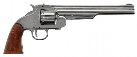 Photo CD1008NQ-03 Denix decorative replica of Smith & Wesson 1869 nickel-plated revolver