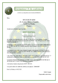 EC Declaration of Conformity for Gloves