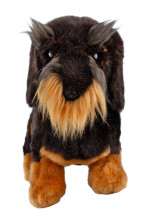 Photo A56050-02.jpg Anima peluche teckel à poil dur assis 28 cm