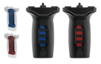 Photo A67018-1 Grip Super slim M-LOK avec inserts rouge et bleu