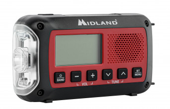 Photo A69184-02 Midland Emergency Radio model ER250BT red with Bluetooth technology