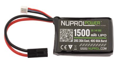 7.4V / 1500 mAh micro LiPo battery