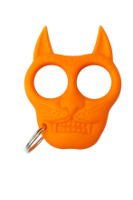 Orange cat head brass knuckle keychain