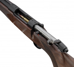 Photo B912F-04 Hunting bolt-action rifle type beaten Left-handed wood - threaded barrel - Fixed Magazine