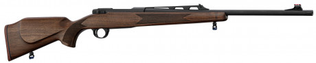 Photo B912F-07 Hunting bolt-action rifle type beaten Left-handed wood - threaded barrel - Fixed Magazine