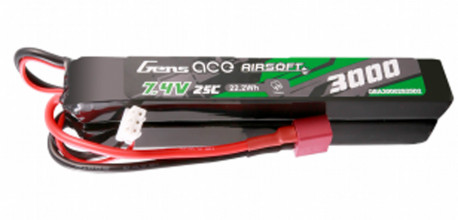 Batterie Lipo 2S 7.4V 3000mAh 25C 2 sticks Genspow