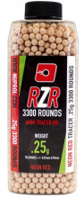 Airsoft BBs 6mm RZR 0.25g bottles 3500 bbs TRACER red