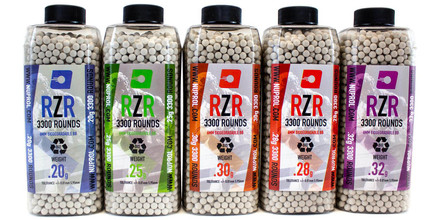 Billes Airsoft 6mm RZR BIO en bouteille 3350 bbs