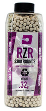 6mm RZR Airsoft BBs, 0.32g BIO, bottle of 3350 BBs
