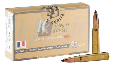 Sologne 8 x 57 JRS centerfire cartridges