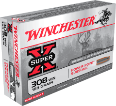Winchester hunting cartridge caliber .308 Win Subsonic