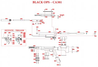 Photo CA38023-E Air rifle 7.5 to 24 J Black Ops sniper cal. 4.5mm