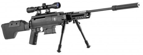 Photo CA38023 Carabine à air comprimé Black Ops type sniper cal. 4,5 mm 16J