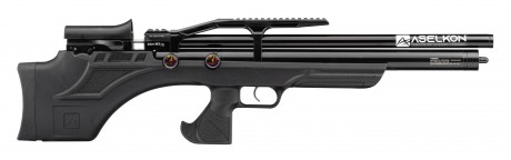 Photo CA6505-3 Carabine à air PCP Aselkon MX7-S 41J Régulateur Jet Black Cal. 5.5