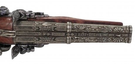 Photo CD1026-02 Decorative replica Denix of French pistol with 2 barrels 1806
