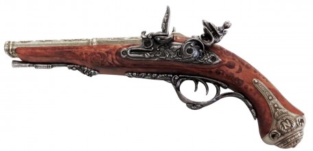 Photo CD1026-03 Decorative replica Denix of French pistol with 2 barrels 1806