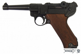 Photo CD11432-01 Denix Luger P08 Parabellum pistol with wooden stock