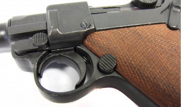 Photo CD11432-04 Denix Luger P08 Parabellum pistol with wooden stock