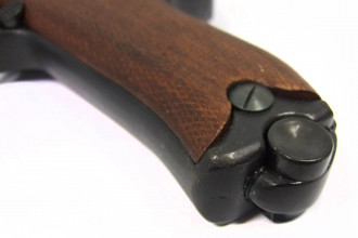 Photo CD11432-05 Denix Luger P08 Parabellum pistol with wooden stock