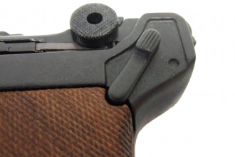 Photo CD11432-06 Denix Luger P08 Parabellum pistol with wooden stock