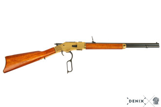 Photo CD5325-05.jpg The legendary Winchester lever-action rifle, reproduced in metal and wood with moving mechanism.