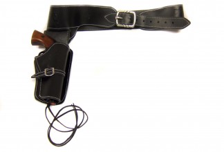 Photo CDCE707-2 Ceinturon noir avec un holster pour revolver Western