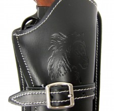 Photo CDCE707-6 Ceinturon noir avec un holster pour revolver Western