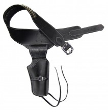 Photo CDCE707 Ceinturon noir avec un holster pour revolver Western