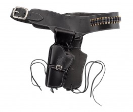 Photo CDCE708 Black belt for 1 or 2 Western revolvers