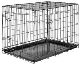 Folding dog transport cages