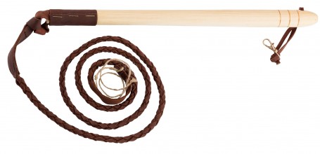 Fouet de chasse vénerie manche bois, flotte cuir ...