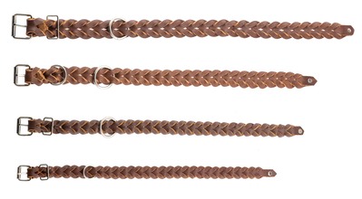 Braided full grain leather dog collars - Country ...