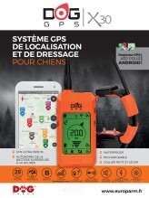 Photo CH963103-30 Collier GPS et de dressage pour chiens DogTrace X30T  orange fluo