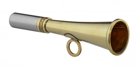 Photo COR1212-03 Round pocket horn 12 cm polished brass - Elless