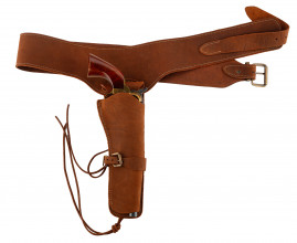 Cowboys leather belt with holster