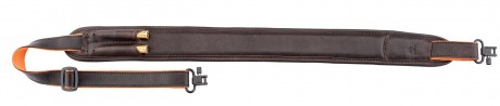 Leather rifle sling with cartridge belt