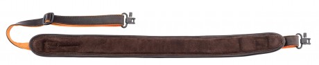 Photo CU0320-3 Bretelle carabine en cuir avec cartouchière