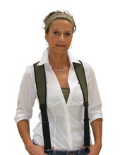 Green neoprene suspenders for trousers - Niggeloh