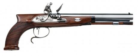 Pistolet Mortimer Silex Cal .44 canon lisse