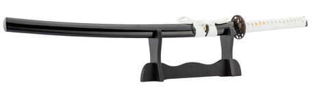 Katana noir tressé blanc