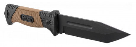 Photo LC3773-09.jpg Combat knife - 16 cm blade - Non-slip khaki handle
