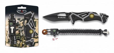 FOS MARINE folding knife + Paracord survival bracelet