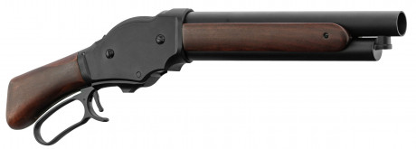 Replica metal and wood rifle with ejectable cartridges