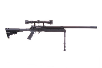Photo LR1098-04.jpg Réplique sniper airsoft WELL MB06 SR-2 à ressort noire avec lunette et bipied