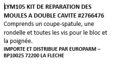 Photo LYM105.PNG Kit de réparation Lyman pour moule 2 cavités