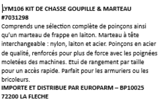 Photo LYM106.PNG Kit Deluxe Marteau et chasses goupilles Lyman