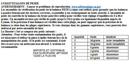 Photo LYM137.PNG Shooters Check Weight Set Lyman