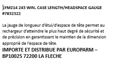 Photo LYM214.PNG Rifle case Length / Headspace gauge